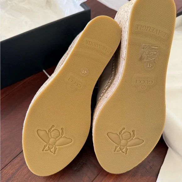 Gucci White and Silver Espadrille Wedges - Picture 4 of 8